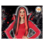 Peruca Halloween neagra cu rosu