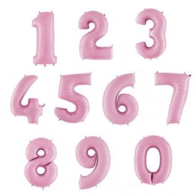 Baloane folie cifra roz pastel sidefat,100cm