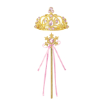 Accesorii printesa coronita, bagheta,roz deschis