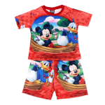 Set tricou si pantaloni copii, Mickey, rosu