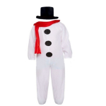 Costum Serbare copii Om de Zapada cu fular rosu