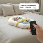 Set copii cosulet multifunctional cu manuta interactiva si set hranire, bumbac, multicolor - imagine 8