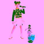 Set Costum si Figurina Cosplay KPop Demon Hunters, Zoey, cu jacheta imprimata