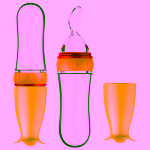 Set hranire copii Lingurita din silicon cu rezervor pentru diversificare galben, Suzeta pentru fructe si legume galben, jucarie dentitie portocala, silicon - imagine 9