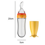 Set hranire copii Lingurita din silicon cu rezervor pentru diversificare galben, Suzeta pentru fructe si legume galben, jucarie dentitie portocala, silicon - imagine 10