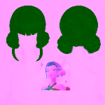 Peruca pentru copii KPop Demon Hunters, Zoey, neagra