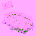 Cosulet cu perna cu pestisori pentru bebelusi, portabil, margini impletite Bumper, bumbac, multicolor cu frunze - imagine 3