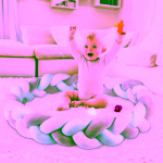 Protectie laterala patut bebelusi, Bumper, impletita, lungime 2 m, material antialergic, verde, gri, alb - imagine 2