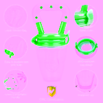Set hranire copii Lingurita din silicon cu rezervor pentru diversificare albastra si Suzeta pentru fructe si legume, verde - imagine 3