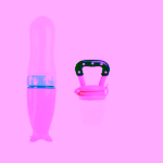 Set hranire copii Lingurita din silicon cu rezervor pentru diversificare roz si Suzeta pentru fructe si legume, roz