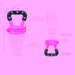 Set hranire copii Lingurita din silicon cu rezervor pentru diversificare roz si Suzeta pentru fructe si legume, roz - imagine 3