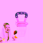 Set hranire copii Lingurita din silicon cu rezervor pentru diversificare roz si Suzeta pentru fructe si legume, roz - imagine 5