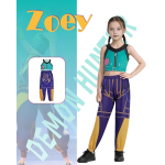 Costumatie Cosplay Zoey, Demon Hunters K‑Pop, costum si peruca, multicolor - imagine 8