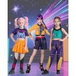 Costumatie Cosplay Zoey, Demon Hunters K‑Pop, costum si peruca, multicolor - imagine 9