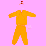 Costum serbare copii Cocos galben, cu creasta si coada