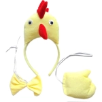 Costum serbare copii Cocos galben, cu creasta si coada - imagine 3