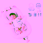 Set Cosulet Multifunctional pentru bebelusi cu Mana Interactiva si set hranire albastru, 0-2 ani