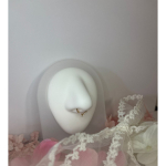 Piercing inel argintiu din titan cu bilute decorative – 1.2 × 8 mm - imagine 8