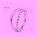 Piercing inel argintiu din titan cu bilute decorative – 1.2 × 8 mm