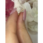 Piercing Labret din Titan  ASTM F136 Auriu cu Cristal în Formă de Inimă – Elegant & Romantic - imagine 10