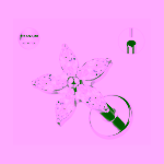 Piercing labret argintiu din titan cu floare din cristale marquise– 1.2 × 8 mm