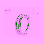 Piercing inel din titan, argintiu, 1.2x8mm, cu cristale transparente
