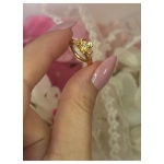 Piercing buric inel din titan, argintiu, floare cu cristal zirconia, 1.6x10 mm - imagine 3
