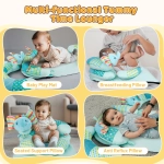Set multifunctional 4 in 1, saltea de joaca, scaunel, tummy time, perna de alaptare, jucarii senzoriale, multicolor, portabil - imagine 7