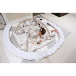 Protecție laterala patut bebelusi impletita, 2m, multicolor, 13cm - imagine 4