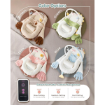 Cosulet Multifunctional pentru Bebelusi, cu Functie Inteligenta de Linistire, Manuta Interactiva, Telecomanda, Doua Perne Moi antiregurgitare, bara cu jucarii si Centura de Siguranta, Alb cu roz - imagine 3