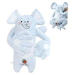 Perna multifunctionala pentru bebelusi, pentru un somn linistit, anticolici, pentru dezvoltarea independentei, pentru acasa si calatorii, 3 luni-2 ani, Elefant albastru - imagine 5