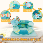 Set multifunctional 4 in 1, saltea de joaca, scaunel, tummy time, perna de alaptare, jucarii senzoriale, multicolor, portabil - imagine 4