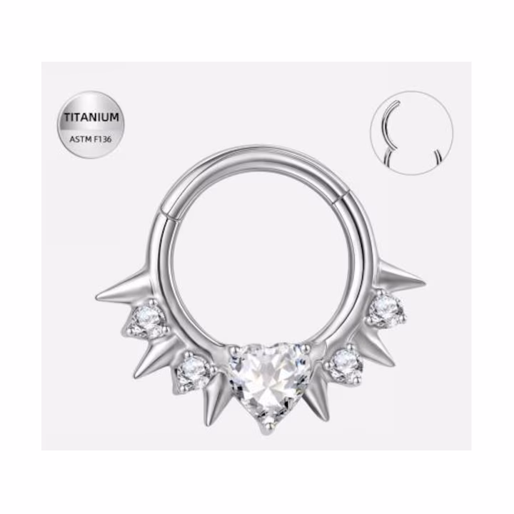 res_9380ef547037b8076b661c8e926faa47 Piercing inel argintiu din titan cu inima si cristale – 1.2 × 8 mm - imagine 1
