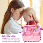 Set pentru ingrijirea copilului, 13 accesorii, cu suport portabil, culoare roz - imagine 4