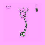 Piercing spranceana/ rock ureche argintiu din titan cu labuta din cristale – 1.2 × 8 mm