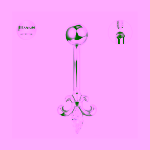 Piercing buric auriu din titan cu fleur-de-lis si cristal marquise- 1.6x10 mm