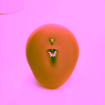 Piercing pentru buric din Titan ASTM F136, argintiu cu cristale zirconia, model floare eleganta-1.6x10 mm - imagine 5