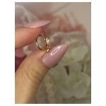 Piercing Inel Hinged Titan ASTM F136 Argintiu cu Piatra Marquise Clear & Charm Geometric – 1.2 × 8 mm - imagine 2