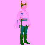 Costum carnaval Print Alb-Albastru cu Epoleti Aurii și Accesorii - imagine 8