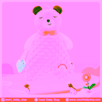 Pernă jucărie de pluș pentru bebeluși, ursuleț, roz pal, senzorială, bumbac - imagine 6