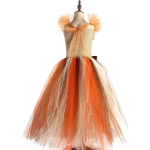 Costum serbare Zana Toamna, rochie, bentita cu frunze, fundita de par - imagine 5