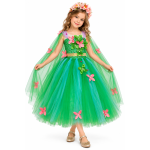 Costum serbare Zana Primavara, rochie lunga si bentita cu flori
