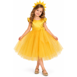 Costum serbare fete Soare, rochie si bentita