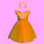 Costum serbare fete Soare, rochie si bentita - imagine 2