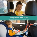 Centru de joaca Interactiv pentru Scaun Auto, Carucior, Patut– Volan colorat cu Sunete, Oglinda si Activitati pentru Bebelusi - imagine 9