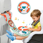 Centru de joaca Interactiv pentru Scaun Auto, Carucior, Patut– Volan colorat cu Sunete, Oglinda si Activitati pentru Bebelusi - imagine 2
