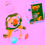 Leu de plus cu proiector si lumina de veghe, muzica, „Starry Skies Animal Soother” – Jucarie muzicala pentru somnul bebelusilor - imagine 5