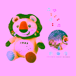 Leu de plus cu proiector si lumina de veghe, muzica, „Starry Skies Animal Soother” – Jucarie muzicala pentru somnul bebelusilor - imagine 3