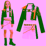 Costum fete K-Pop Rumi– White Golden Idol Edition