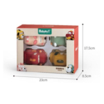 Set 4 Masinute Moi din Silicon pentru Bebelusi, Jucarii Montessori si Dezvoltare Motorie, Vehicule Interactive cu Animalute, Jucarii Senzoriale si Educative - imagine 10
